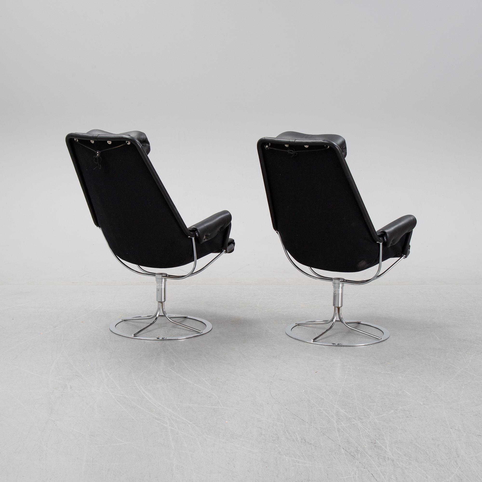 Bruno Mathsson, fåtöljer, ett par, "Jetson" för Dux 2000-tal, formgiven 1969.