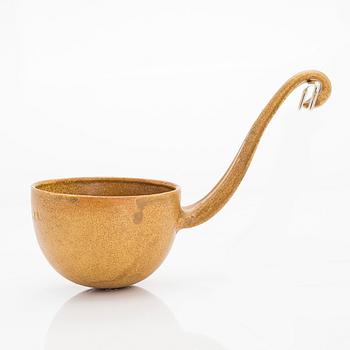 Kyllikki Salmenhaara, a stoneware stainer ladle, signed KS.