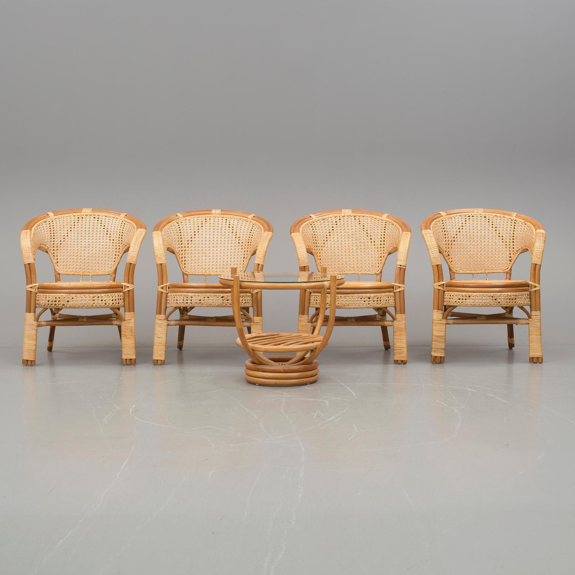 MÖBELGRUPP, 5 delar, 1900-talets fjärde kvartal.