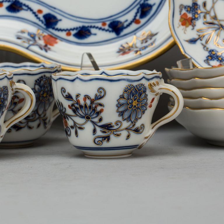 KAFFESERVIS, 9 delar, porslin, Meissen.