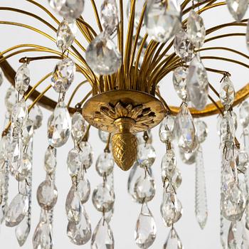 Ljuskrona, för fyra ljus, Stockholmsarbete, 1700-talets slut, Sengustaviansk.