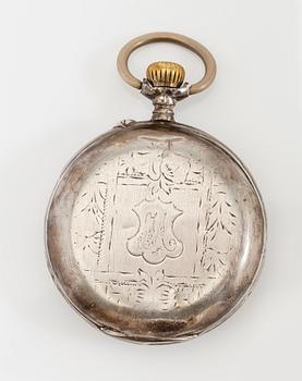 FICKUR, silver, omkring år 1900.