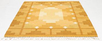 Ingegerd Silow, Rug, “Siljan gul”, flat weave, approximately 280 x 190 cm, signed IS.