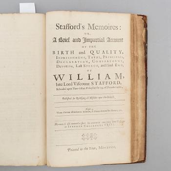 BOOK, Trial and execution of Viscount Stafford 1680 / The Popish Plot.