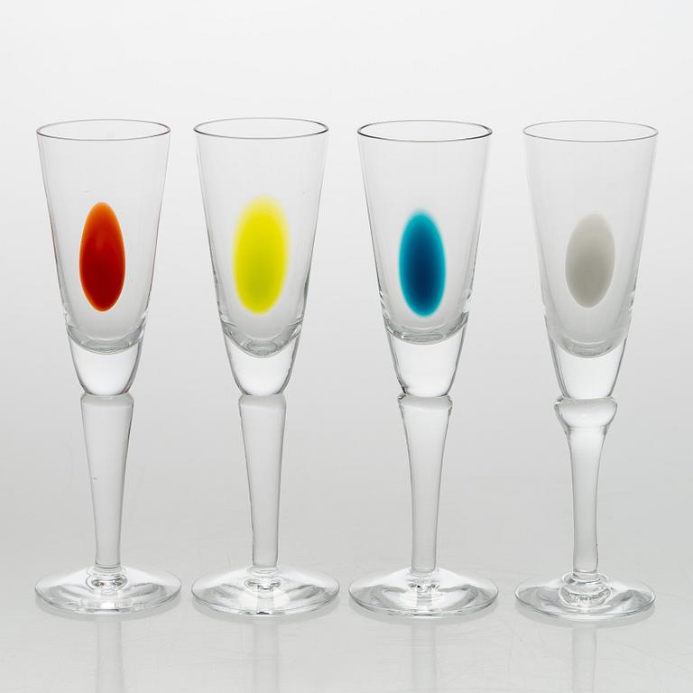 Gunnel Sahlin, A set of 11 licquer glasses, 'Marrakech'-serie, Kosta Boda Sweden.