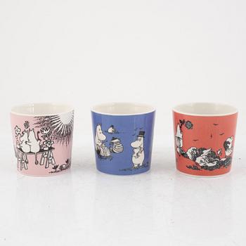 Six Moomin mugs, Moomin Characters, Arabia, Finland.