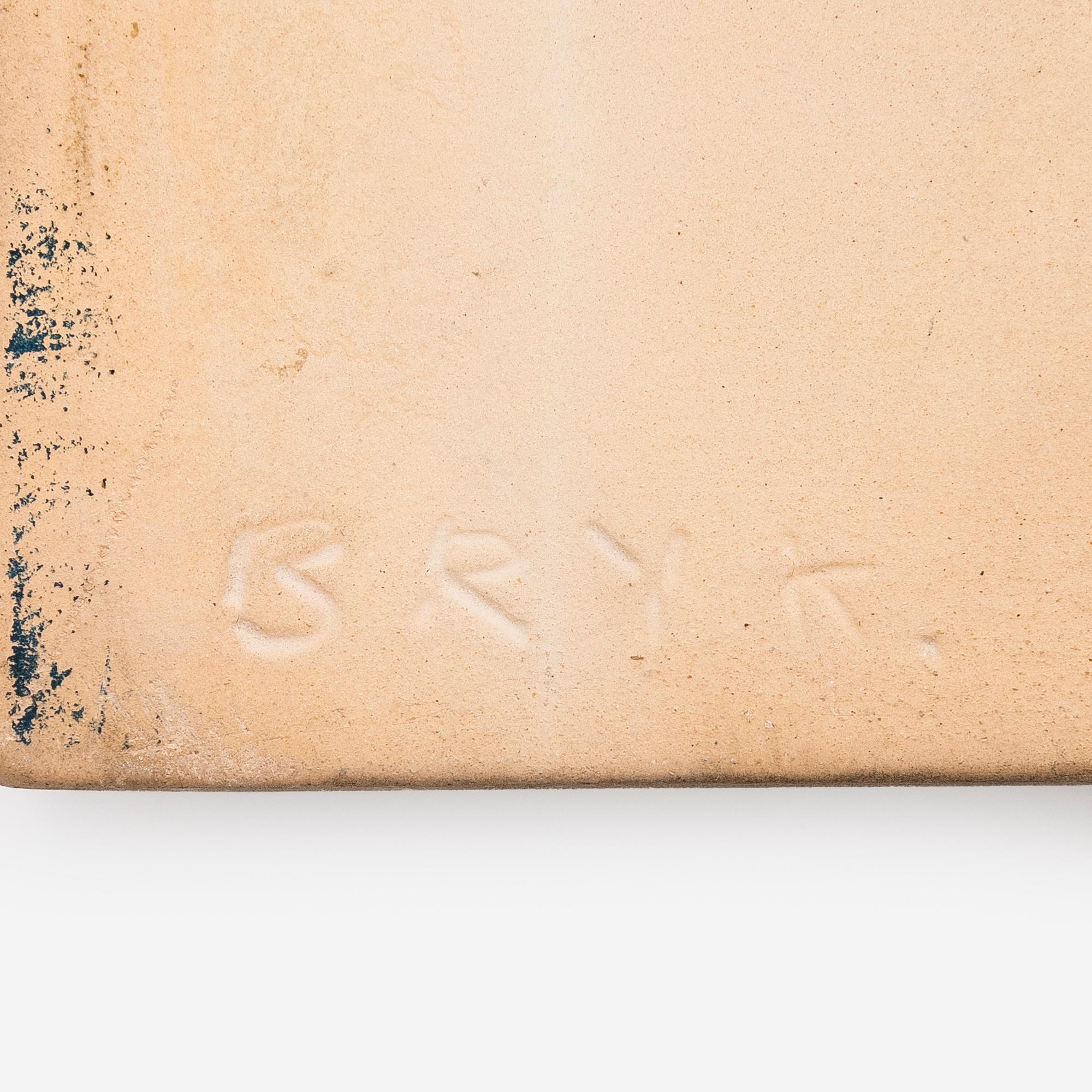 Rut Bryk, relief, stoneware, signed BRYK.