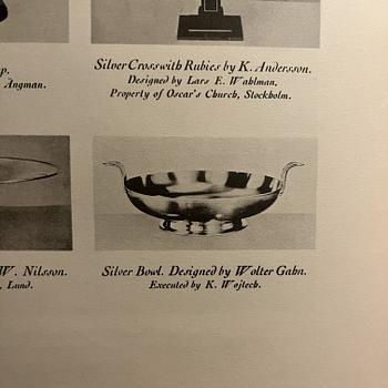 Wolter Gahn, skål, nysilver, Swedish Grace, Karl Wojtech, Stockholm, 1920-tal.
