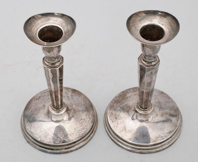 LJUSSTAKAR, 1 par, silver, MGAB 1955.