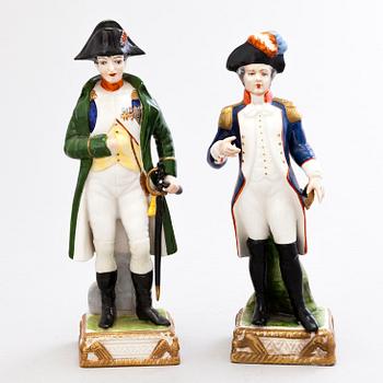 Two porcelain figurines, marked Capodimonte, Italy.