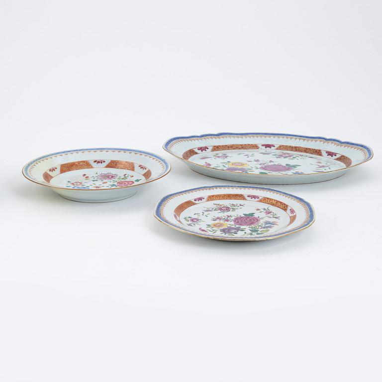 Servisdelar, 12 delar, porslin, Kina, Qianlong (1736-1795).