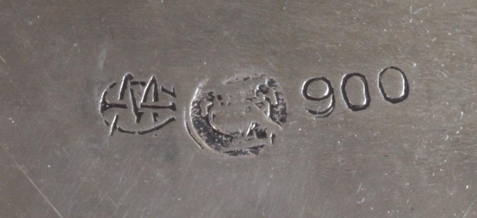 LOCKASK, silver, utländska stämplar, 310 g.