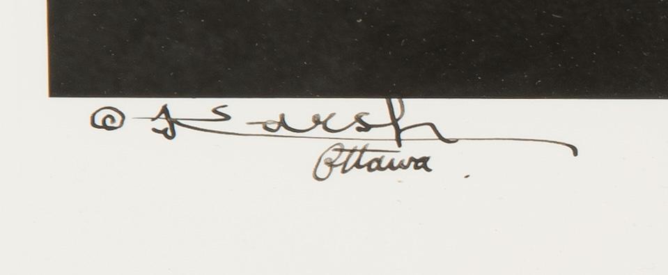 Yousuf Karsh, fotografi, signerad 1966 med dedikation.