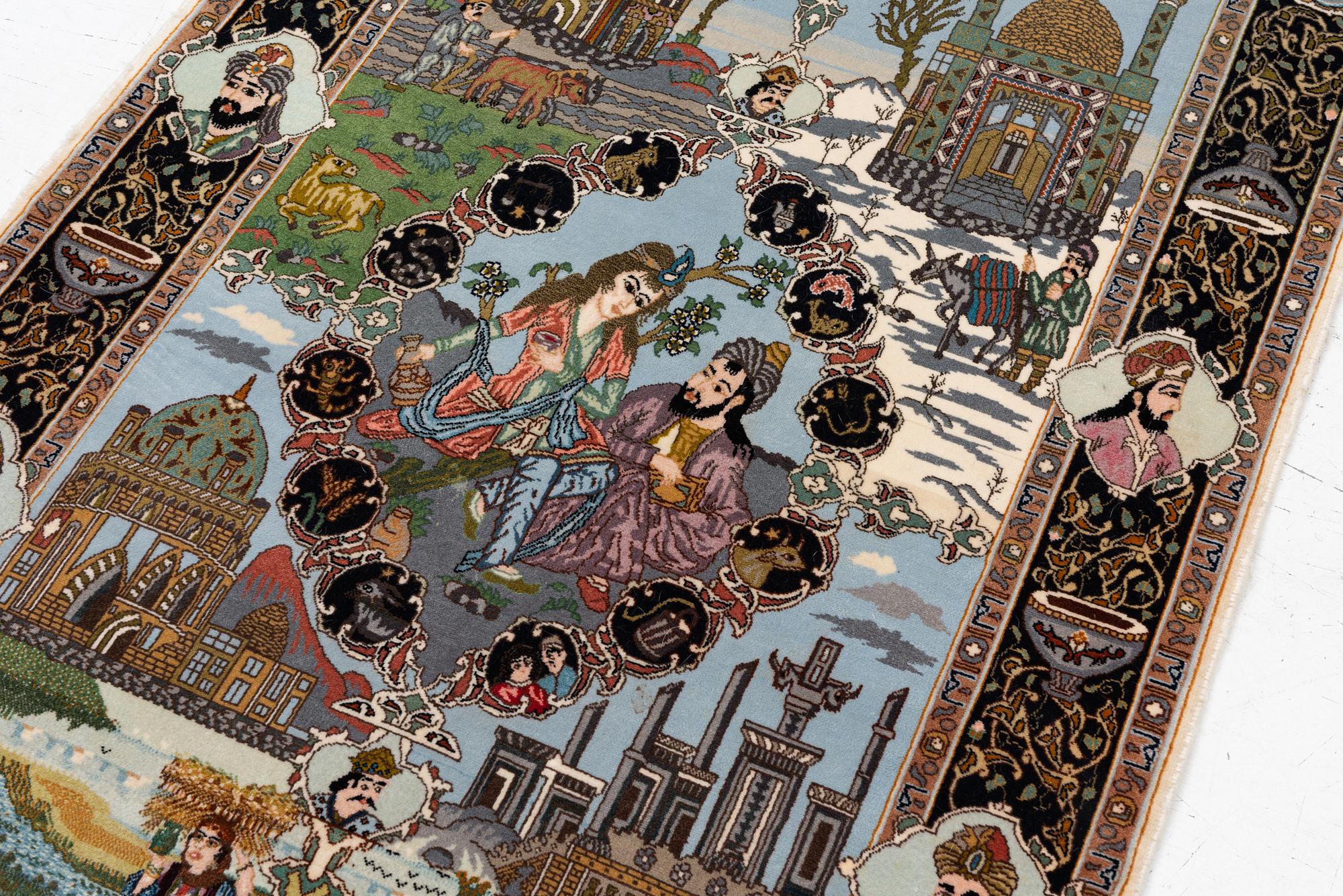 Matta Täbris, figural. "Fyra årstiderna", ca 162 x 105 cm.