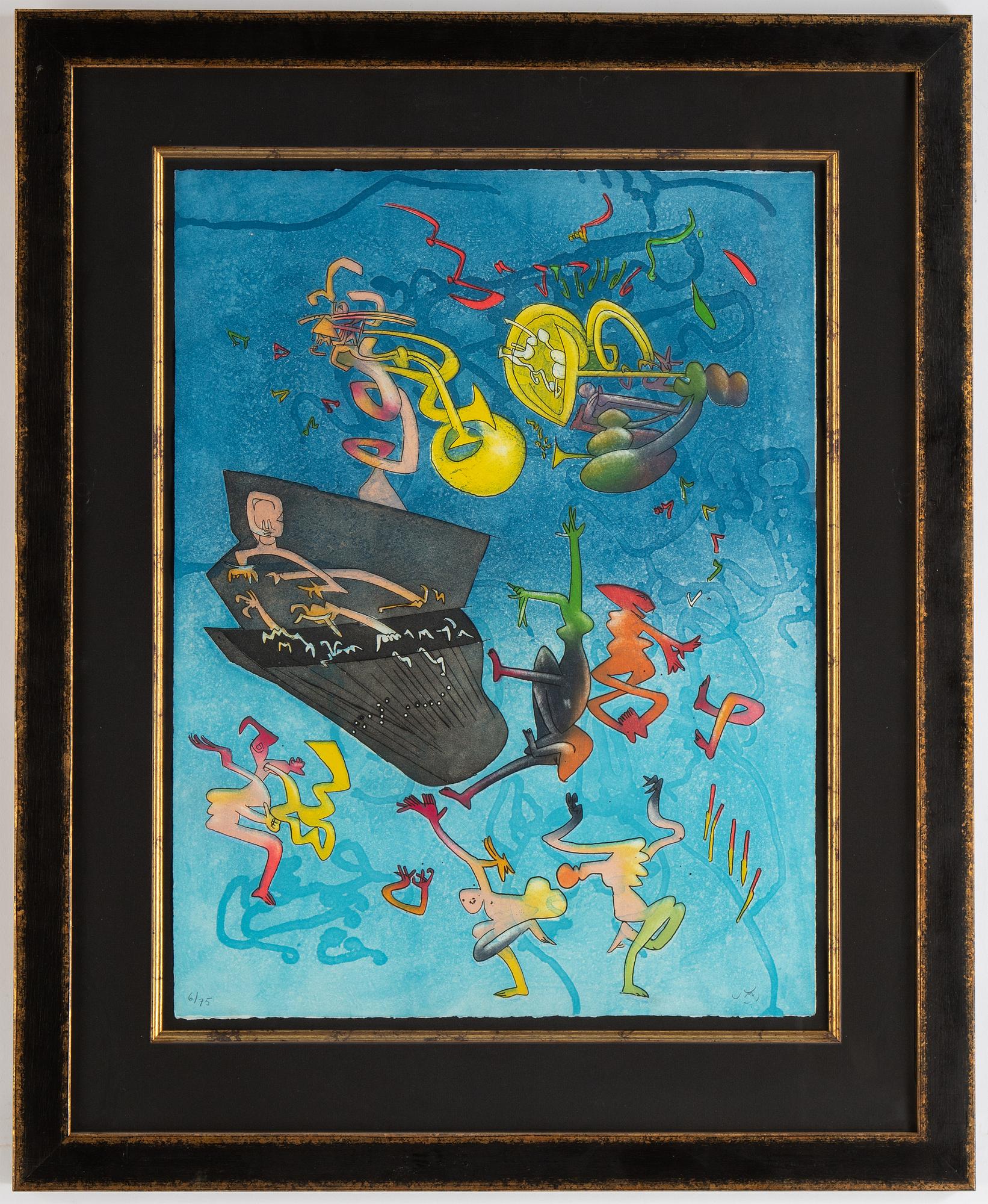 Roberto Matta, etching in colours, signed 6/75.