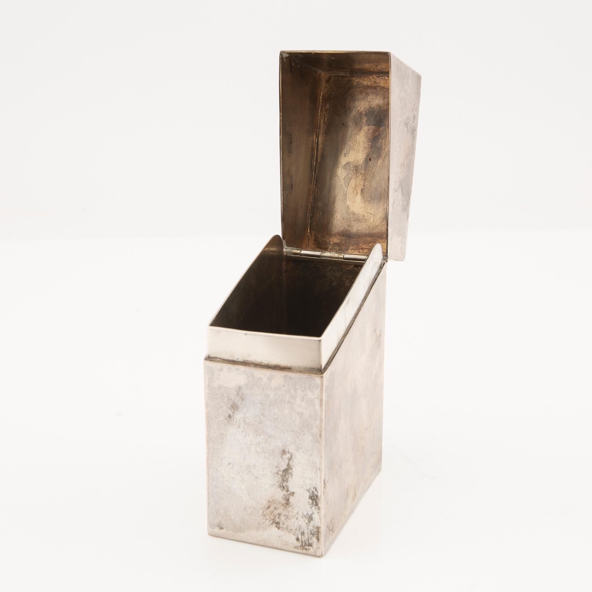 A Swedish silver cigarette case mark of CG Hallberg Stockhiolm 1919 (?) weight 233 grams.