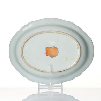 A famille rose 'double peacock' tureen stand, Qing dynasty, Qianlong (1736-95).