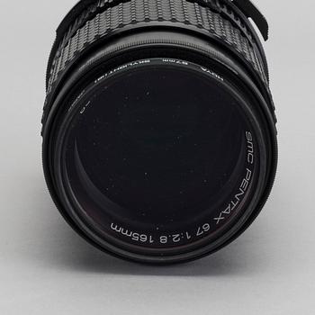 KAMERA, PENTAX 6x7, objektiv 165 mm, 90 mm samt kameraväska, Billingham. 1900-talets fjärde kvartal.