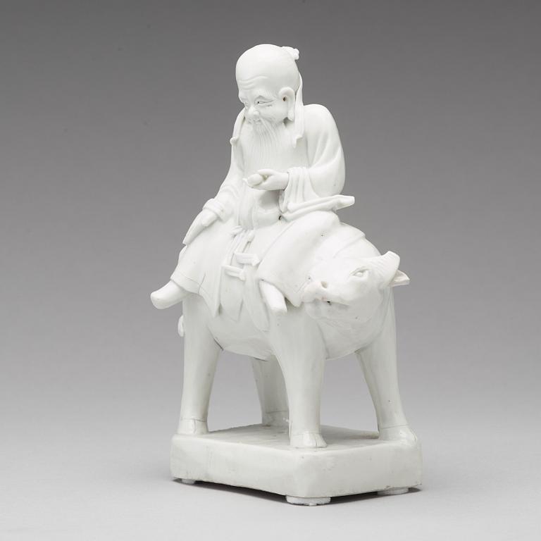 FIGURIN, blanc de chine. Qingdynastin, 1700-tal.