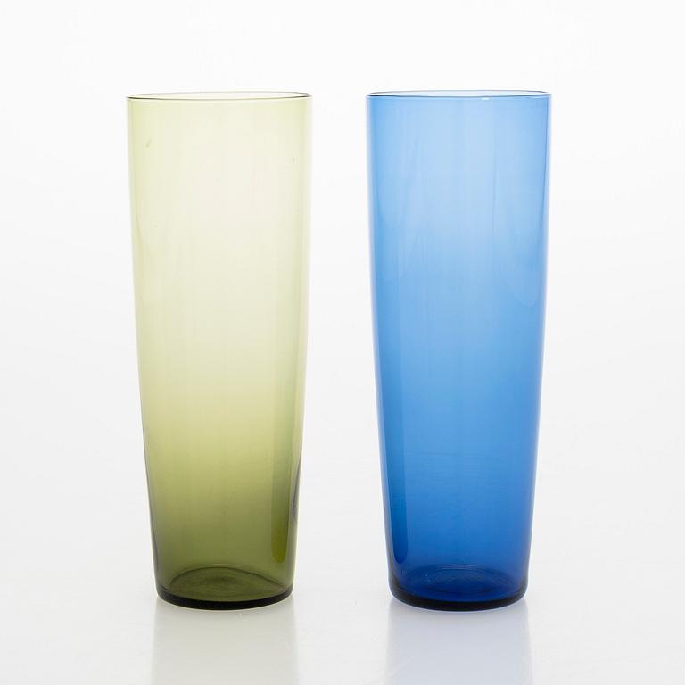 Tapio Wirkkala, a set of 11 juice glasses, model 2204, Iittala, Finland. In production 1956-1969.