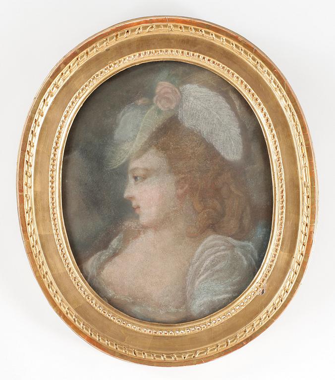 OKÄND KONSTNÄR 1700-TAL , pastell, oval, ej sign.