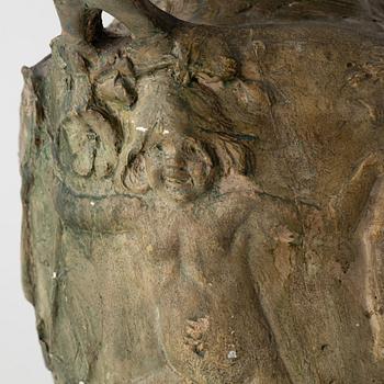 Agnes de Frumerie, an Art Nouveau plaster vase, Paris, signed and dated -94.