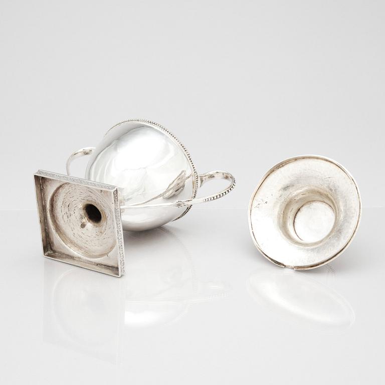 Petter Eneroth, sockerskål med lock, silver, Stockholm 1785. Gustaviansk.