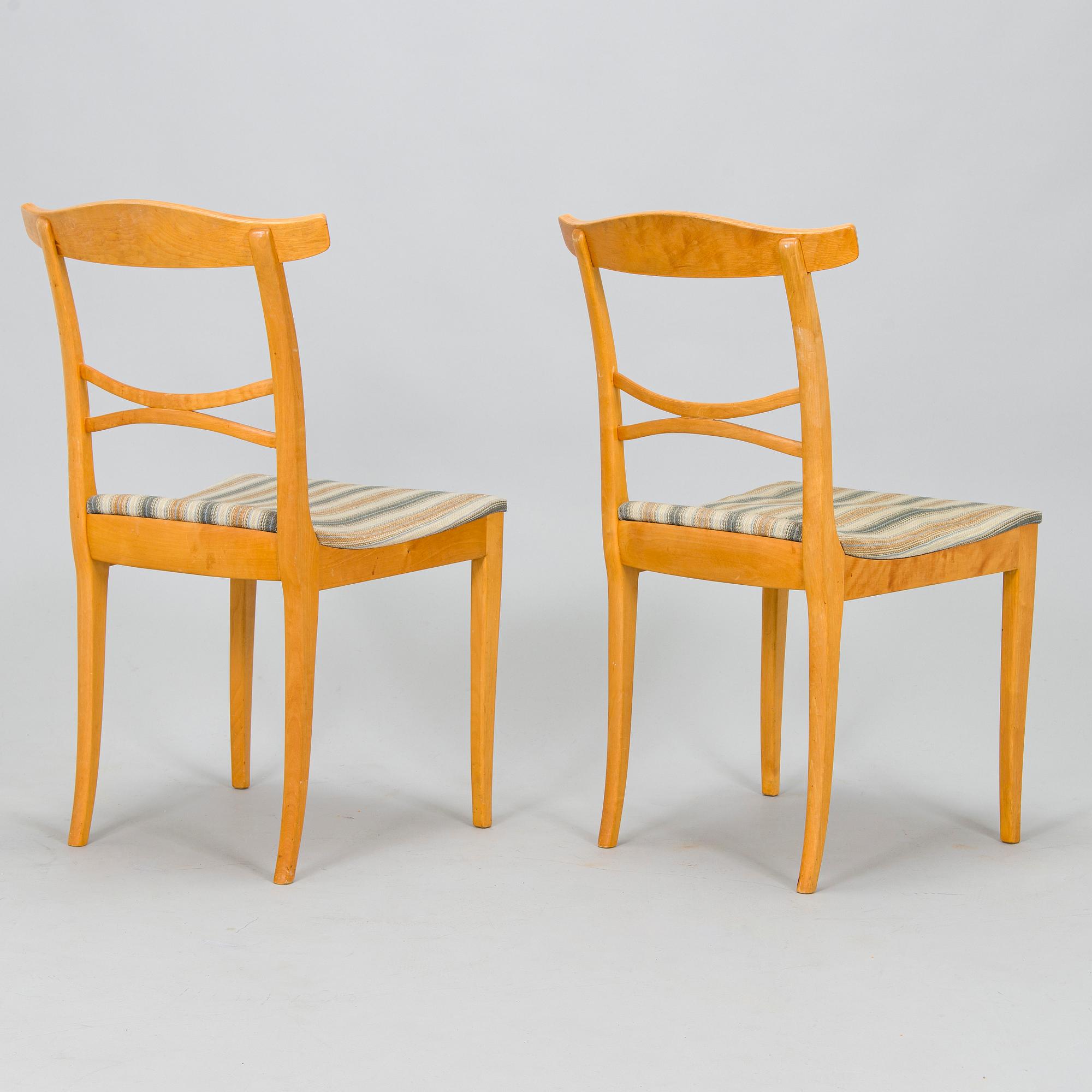Carl Malmsten, matbord, "Herrgården", och stolar, 10 st, "Birgitta", Bodafors 1960-tal.