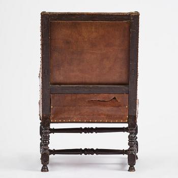 A Swedish baroque armchair, circa 1700.