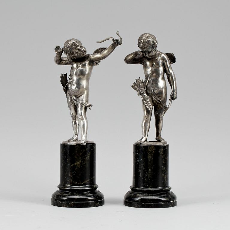 FIGURINER, vitmetall, 1800-tal.