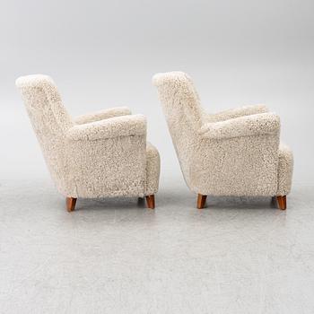 Swedish Modern, fåtöljer, ett par, 1940-tal.