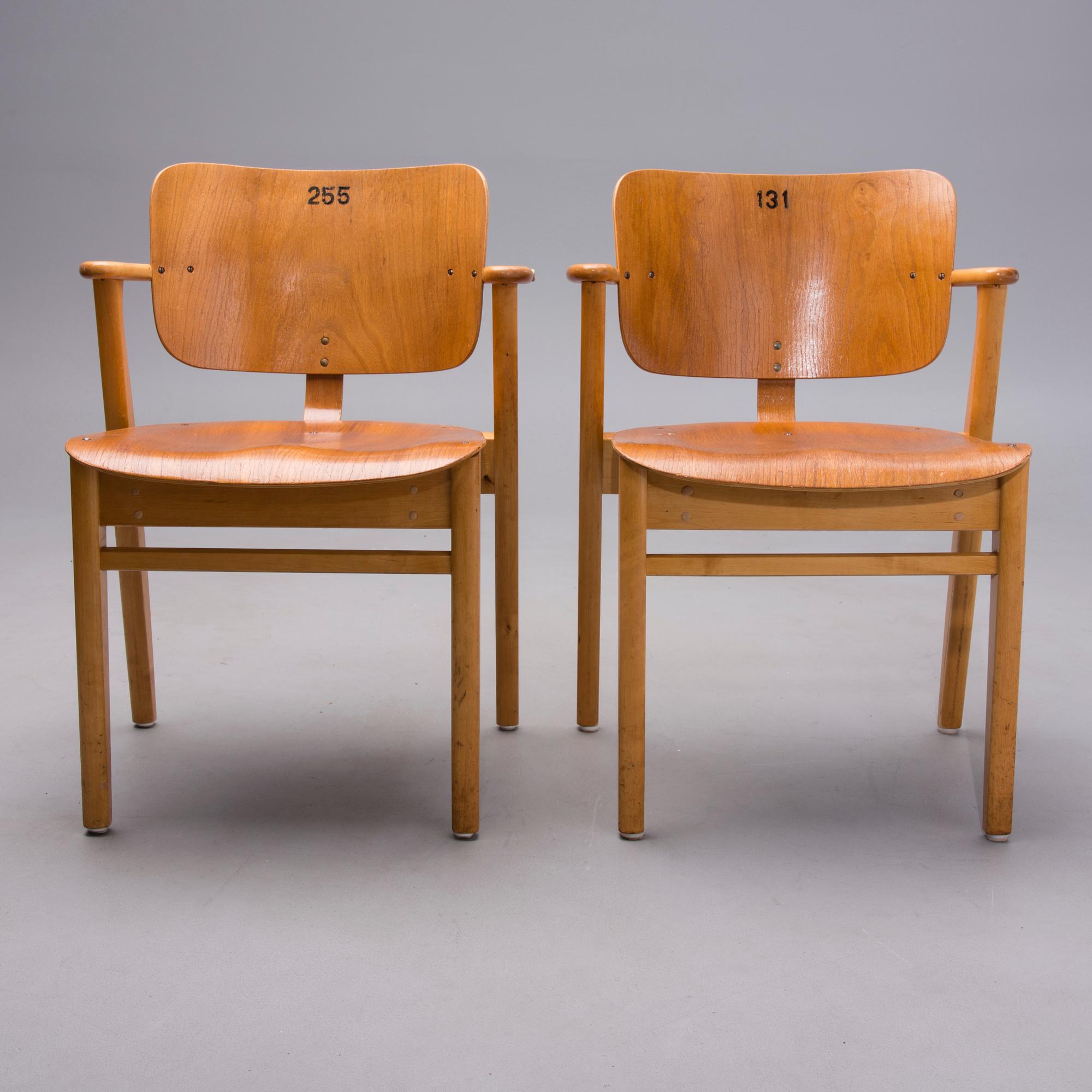 STOLAR, 6 st, "Domus", Ilmari Tapoivaara, Keravan Puuteollisuus, 1950-tal.