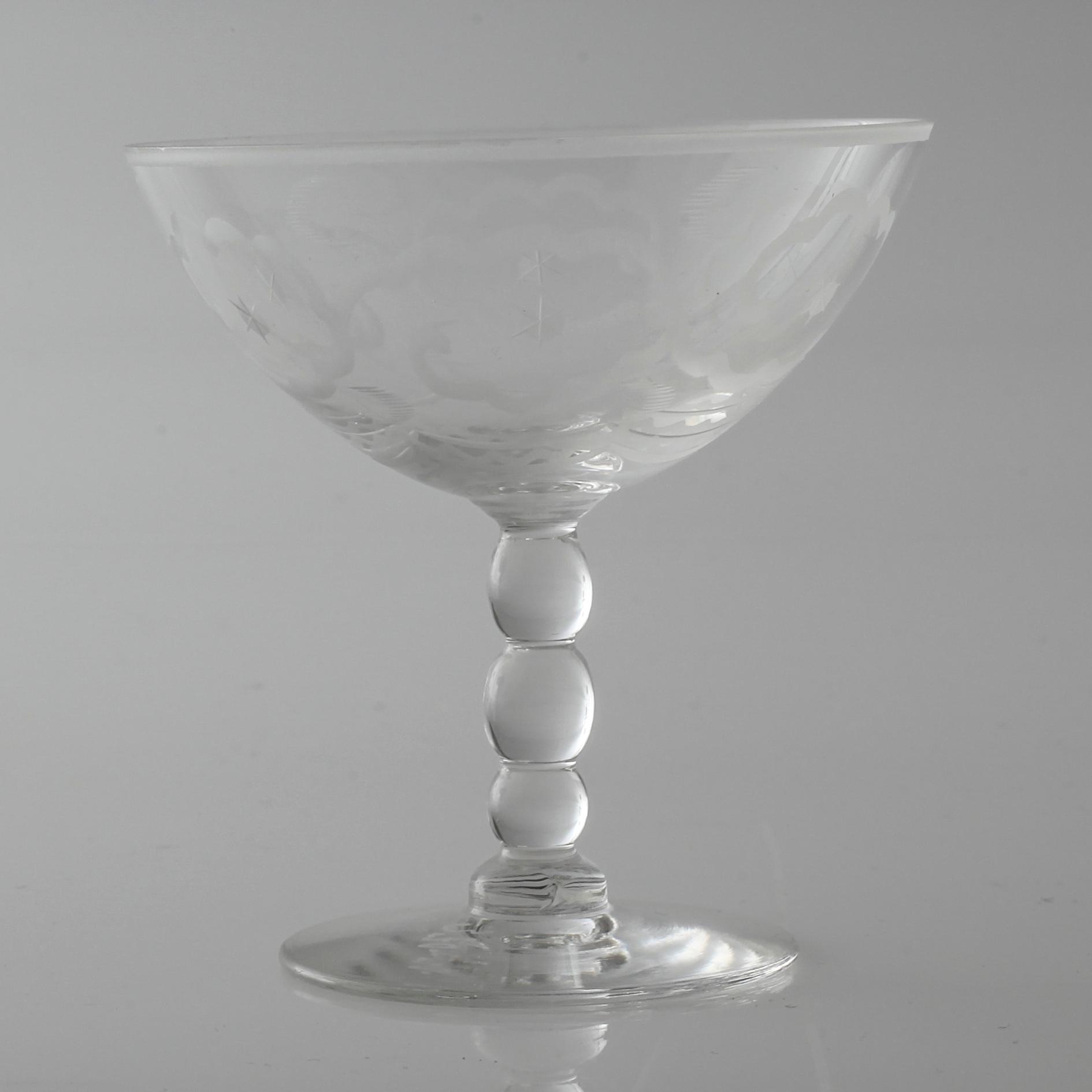 a glass set of table ware of 25 pcs by Johansfors, 20th century.