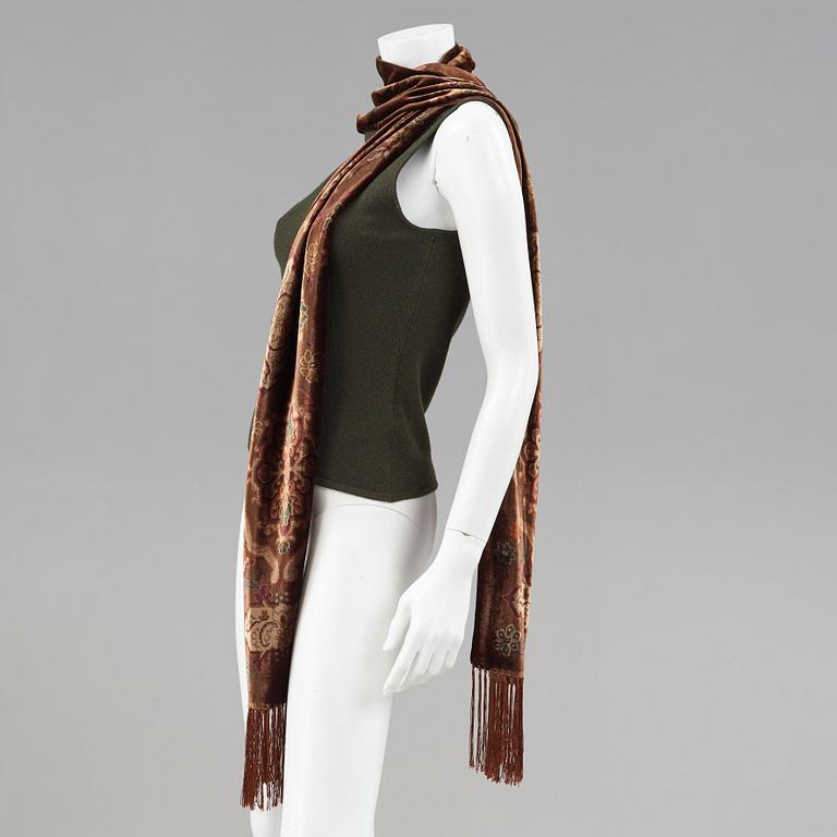 A cashmere vest and top by Ralph Lauren.