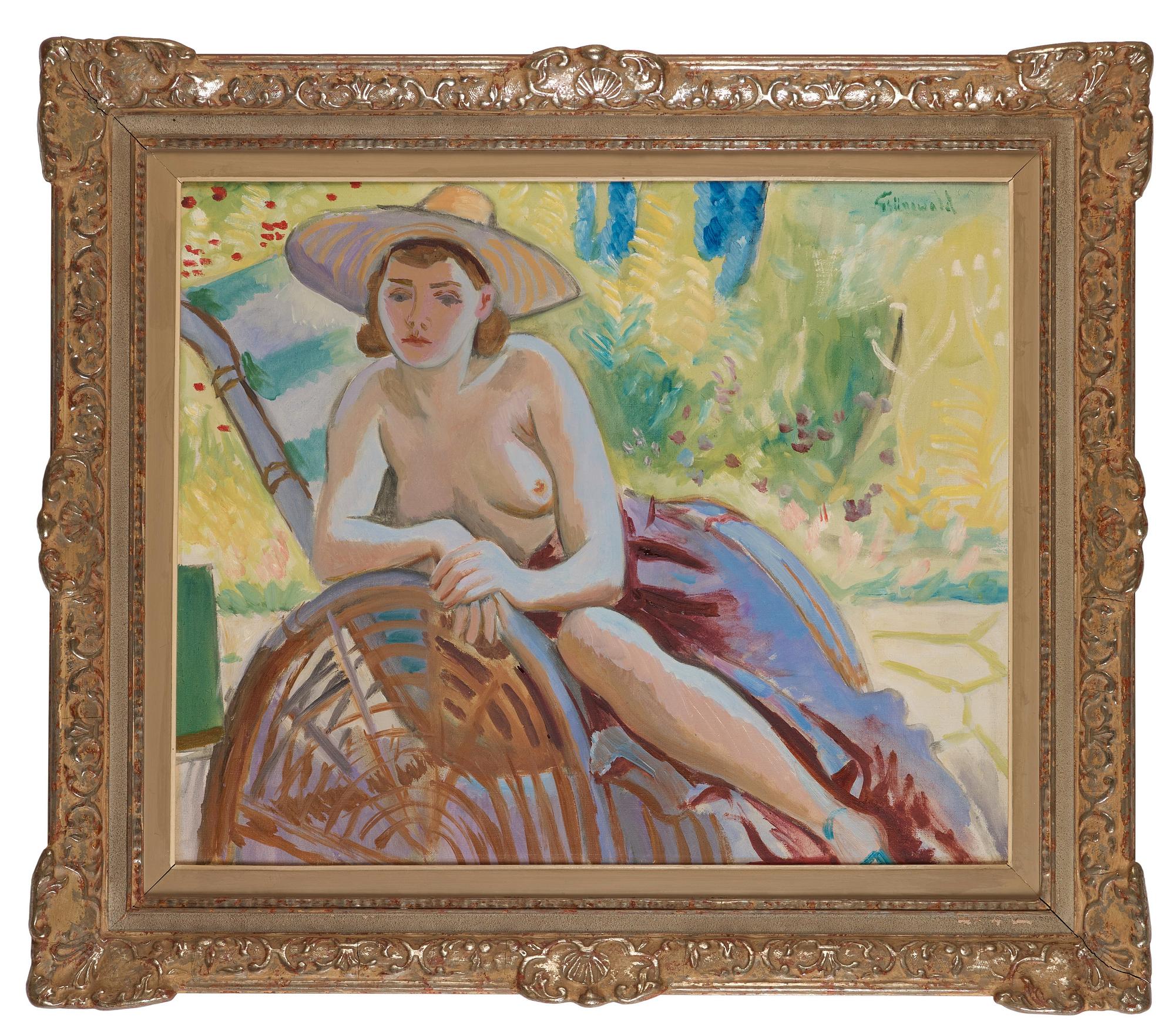 Isaac Grünewald, Modell in a sunbed.