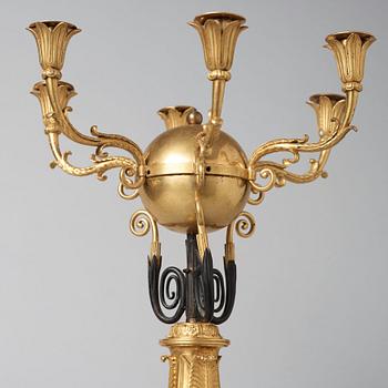 An Empire 19th century six-light candelabra.