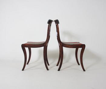 STOLAR, ett par, senempire, 1800-talets första hälft.