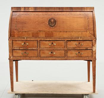 RULLKLAFFSEKRETÄR, Louis XVI-stil, troligen tidigt 1800-tal.