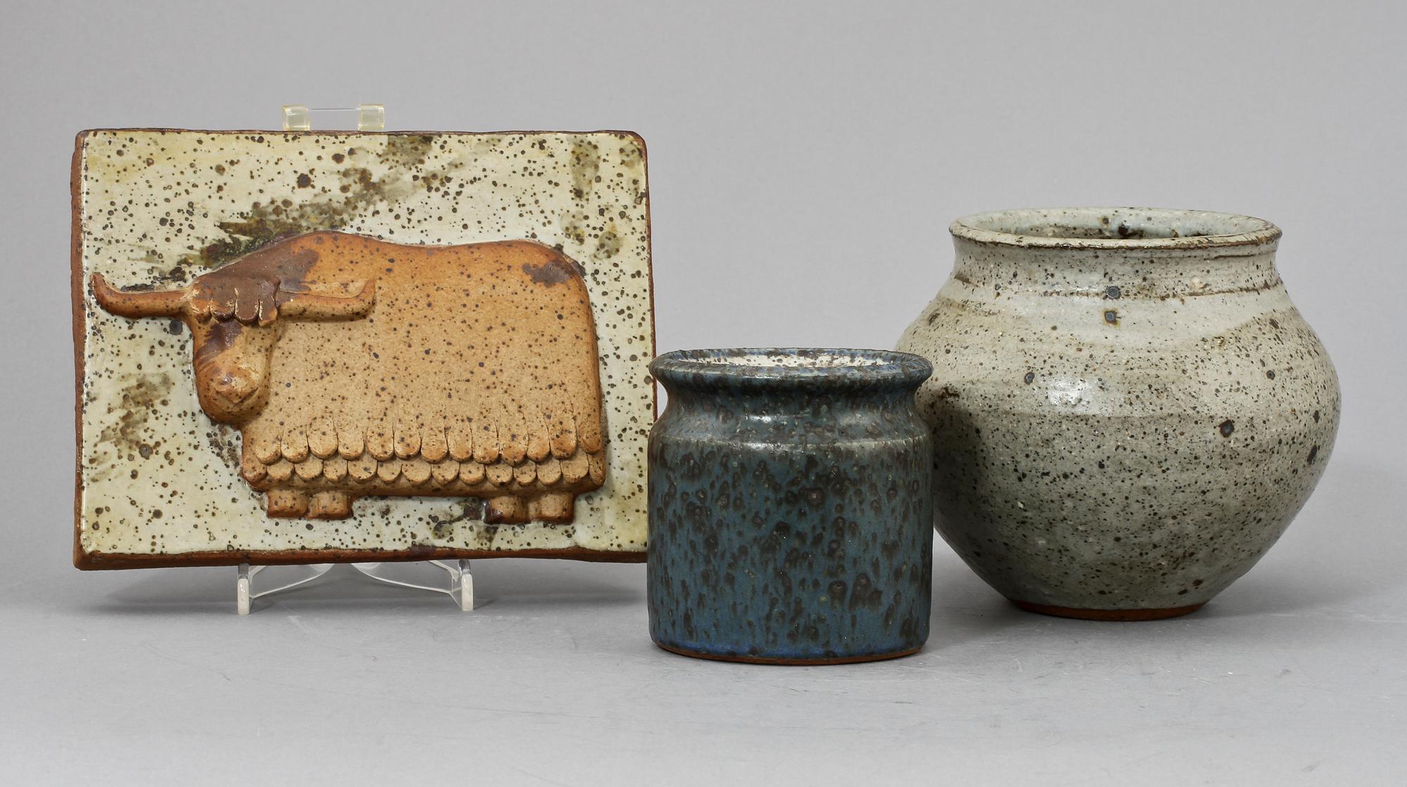 PARTI STENGODS, 3 st, stengods, Rolf Palm, Mölle, 1960/70-tal.