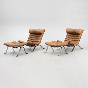 Arne Norell, a pair of armchairs and two footstools, "Ari", second half of the 20th century.