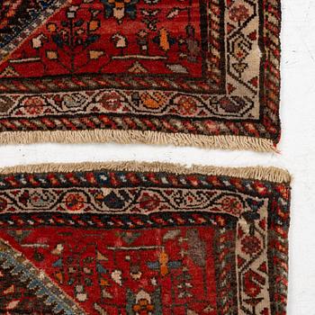 Mattor/framsidor till sadelväskor, ett par, Afshar, ca 52 x 75 cm vardera.