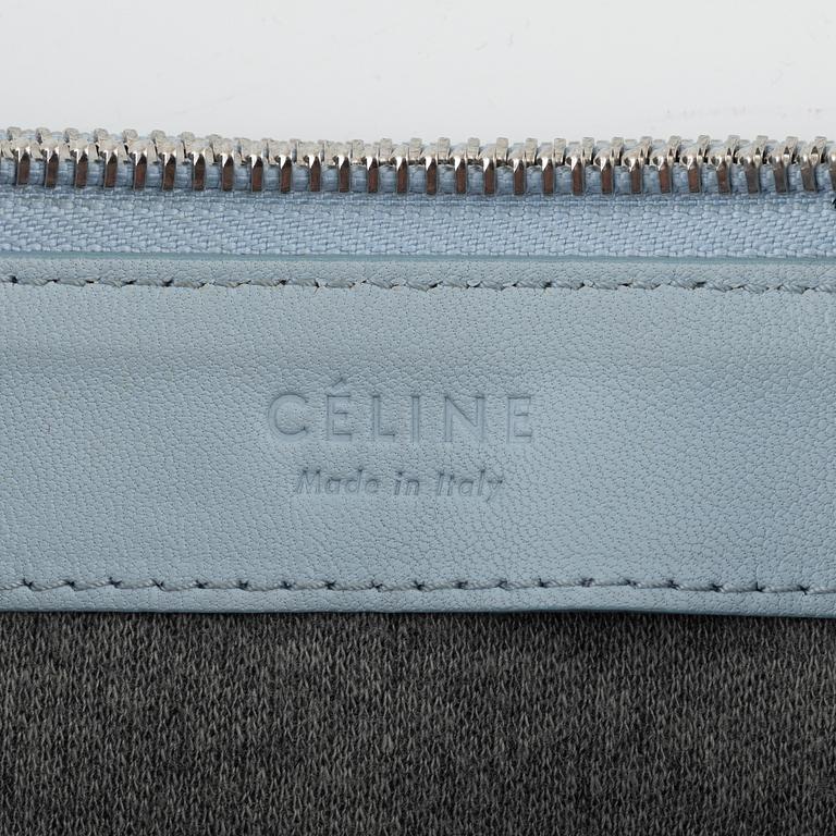 Céline, a baby blue leather 'Trio bag'.