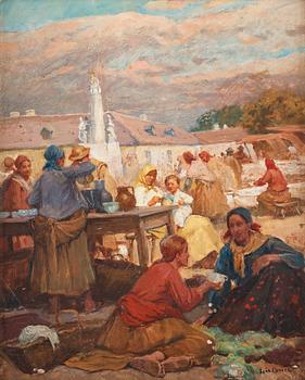 33. Lajos Deak-Ebner, At the market.