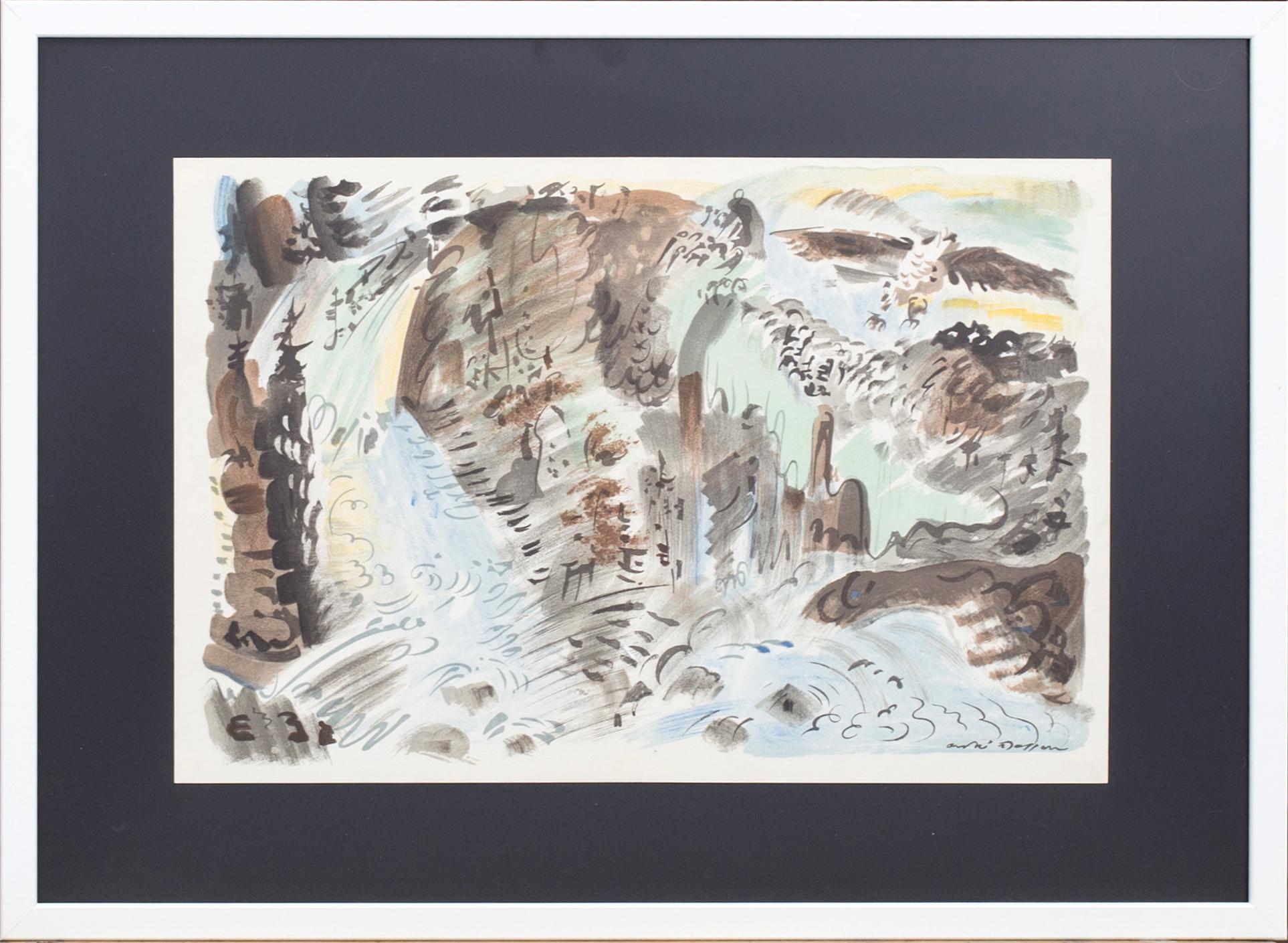 ANDRÉ MASSON, colour lithographe, signed in print, from Verve no 27-28 1952.