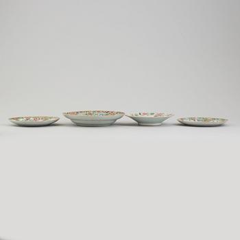 Four plates and a bowl, porcelin, China, second half of th 19th century.