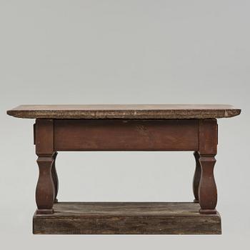 A Swedish baroque stone-top table, 18th century.