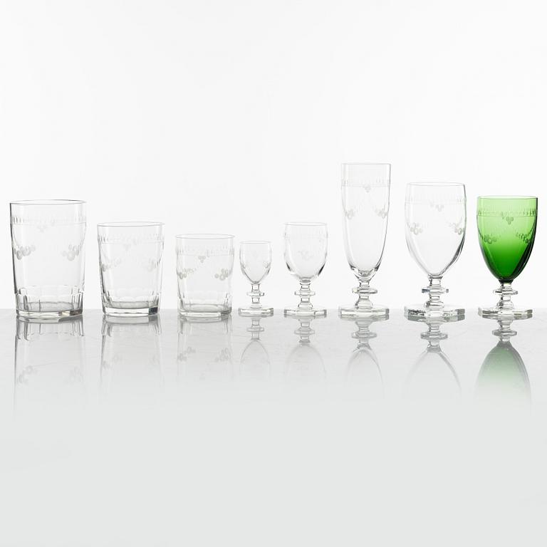 An 88-piece glass service, mid 20th century.