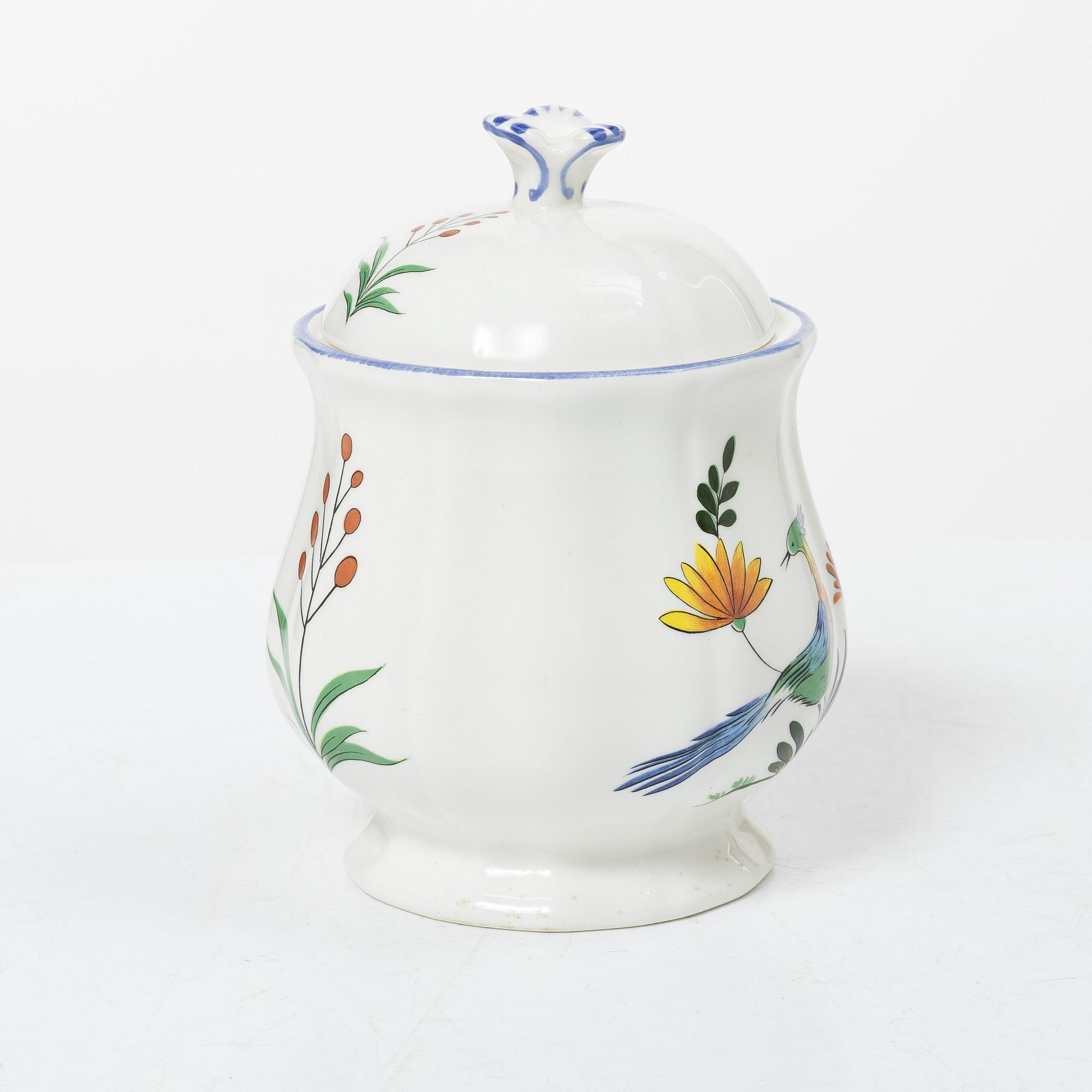 A part coffee set, "Oiseaux de Paradis" Gien, France, 21st century. (14 pieces).
