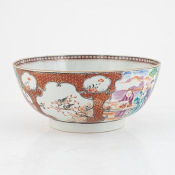 A Chinese famille rose punch bowl, Qing dynasty, Qianlong (1736-95).