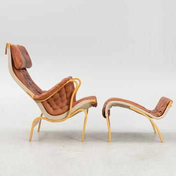 Bruno Mathsson, fåtölj med fotpall, "Pernilla", Dux.